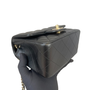 Classic Flap Square Mini Lambskin Black GHW