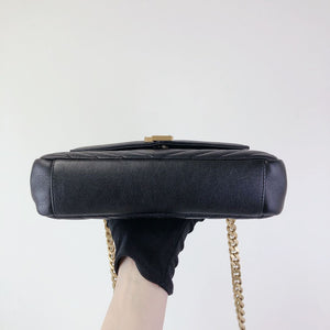 Quilted Medium College Black GHW