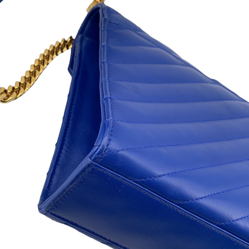 Envelope Medium Leather Blue GHW