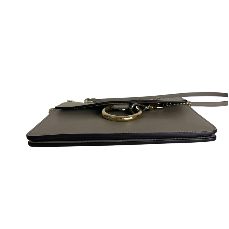 Faye Crossbody Small Leather Grey GHW