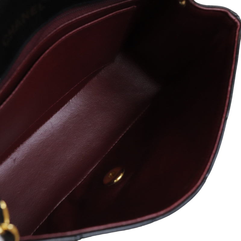 Small Classic Diana flap Black Lambskin GHW