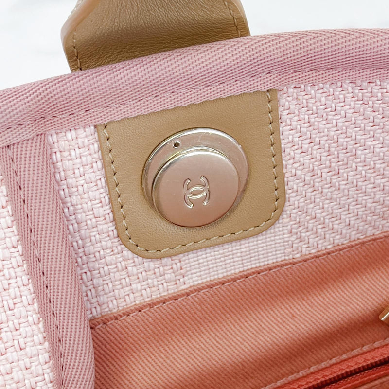 Medium Deauville Tote Mixed Fibers Pink SHW