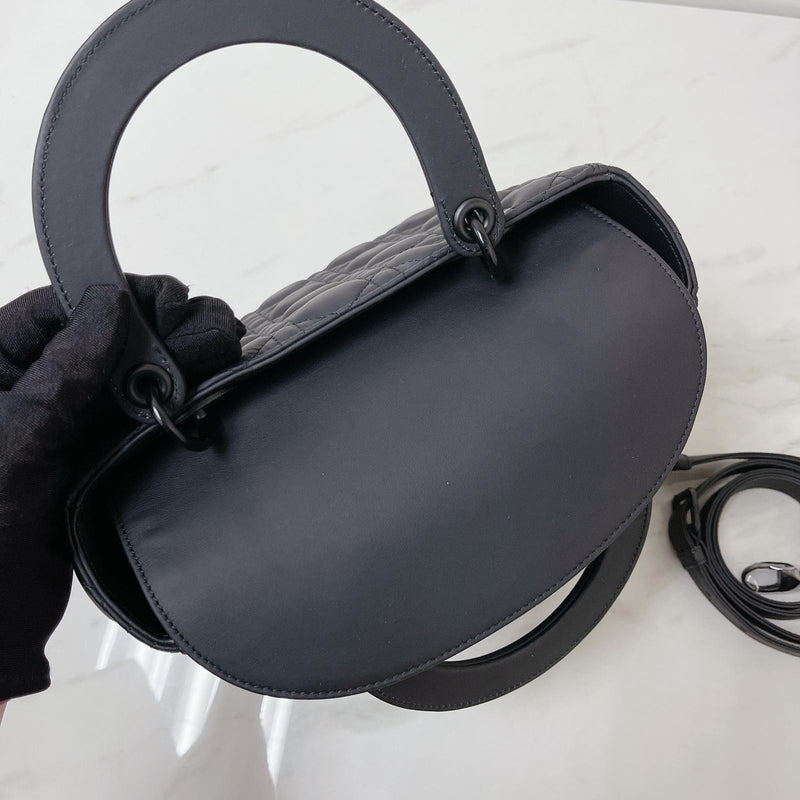 Lady Dior Lambskin Ultramatte Medium Black BHW