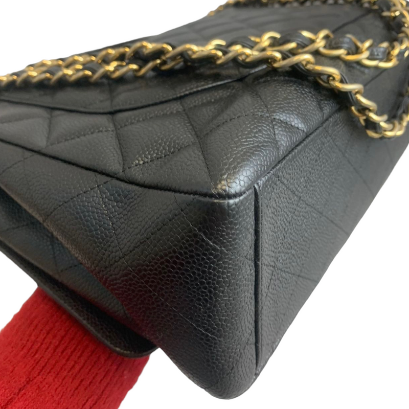 Single Flap Maxi Caviar Black GHW