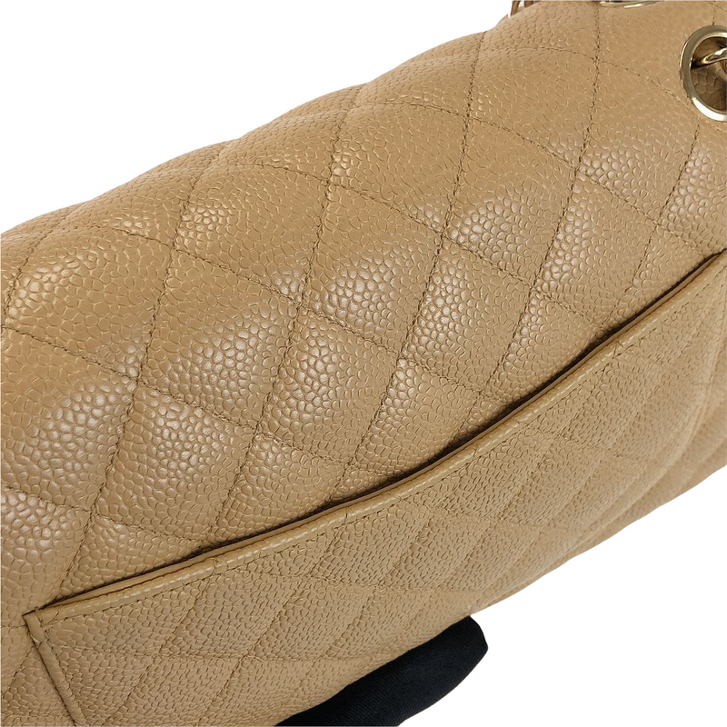 Chanel Beige Quilted Caviar Medium Classic Double Flap Gold Hardware, 2012- 2013 Available For Immediate Sale At Sotheby's