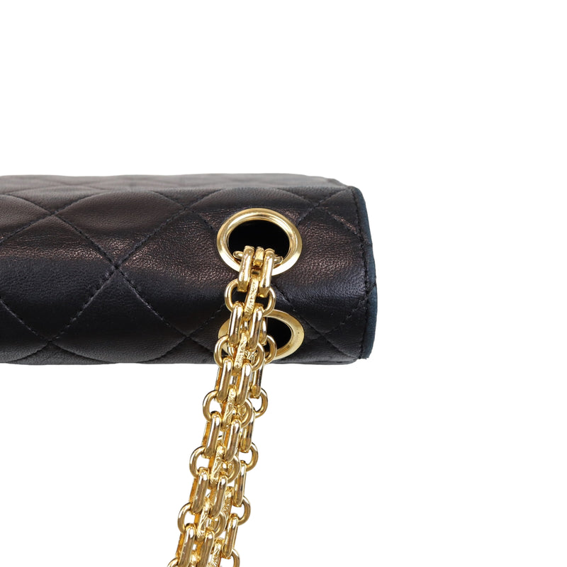 Mademoiselle Vintage Double Flap Medium Black GHW