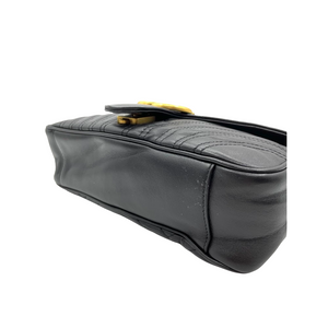 GG Marmont Small Matelassé Black GHW