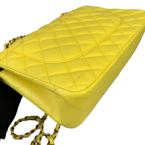 Classic Double Flap Jumbo Lambskin Yellow GHW