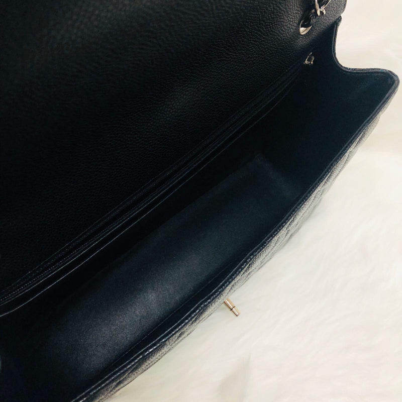 Classic Single Flap Maxi in Black Caviar Leather with SHW