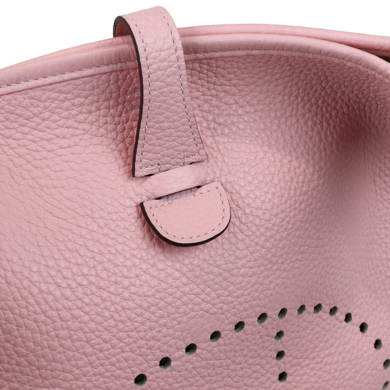 Hermes Evelyne III Crossbody Bag TPM Pink in Clemence Leather with