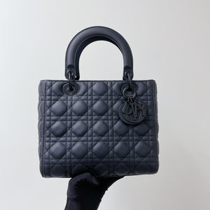 Lady Dior Lambskin Ultramatte Medium Black BHW