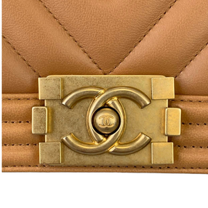 Boy Old Medium Caramel Calf Chevron GHW