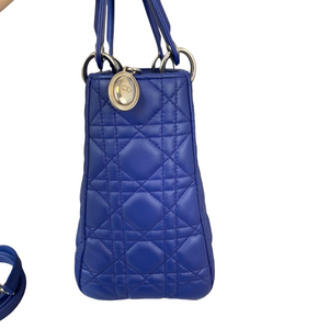 Lady Dior Medium Electric Blue Lambskin SHW