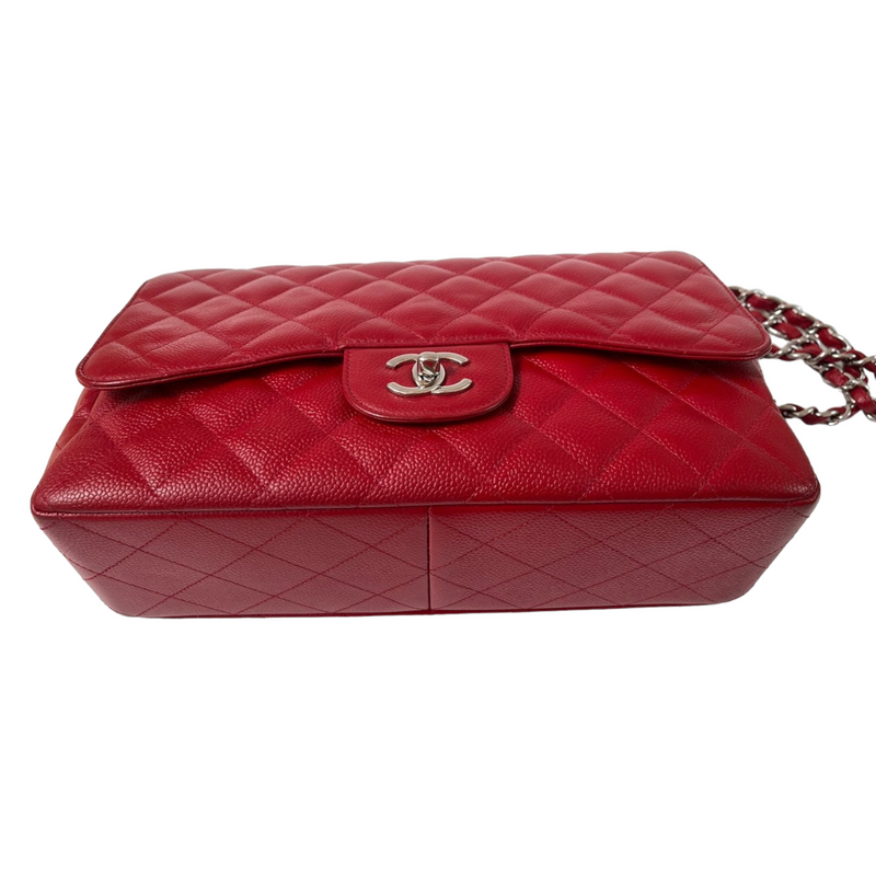 Single Flap Jumbo Caviar Red SHW