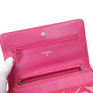 Quilted Patent Flap WOC Pink SHW