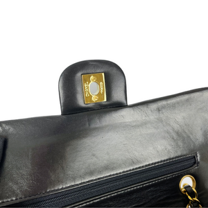 Vintage Classic Double Flap Bag Lambskin Small Black GHW