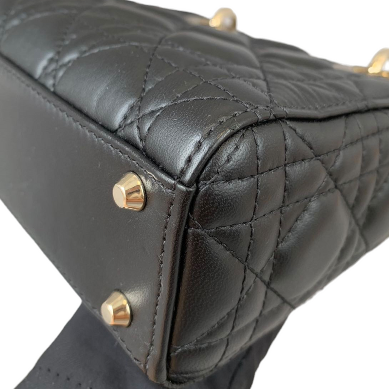 Mini Lady Dior Lambskin Black GHW