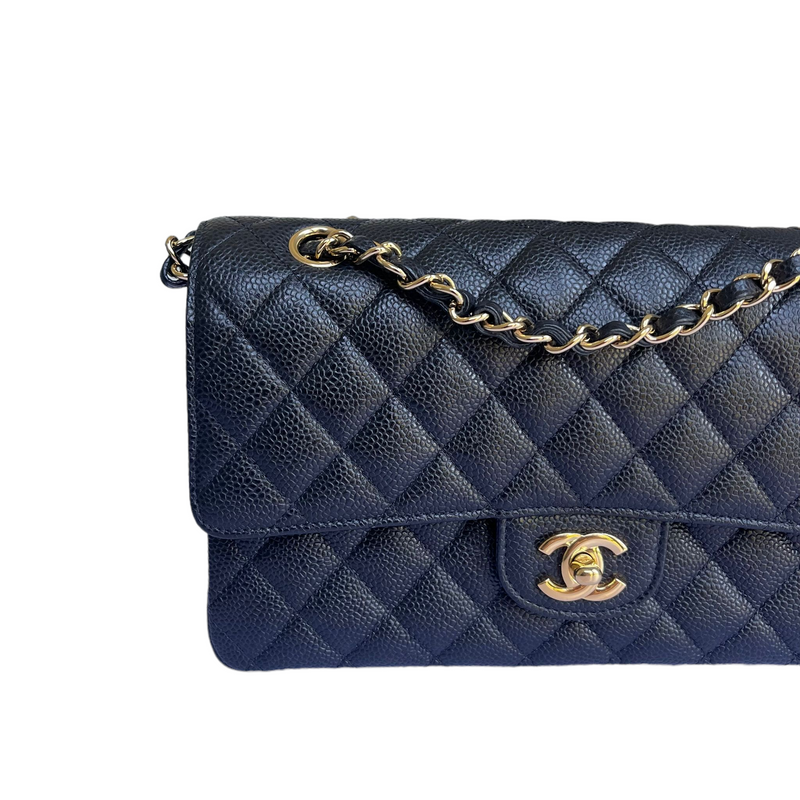 Medium Classic Flap Caviar Black GHW