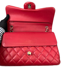 Chanel Double Flap Jumbo Lambskin Red GHW