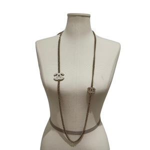 Enamel double loop necklace