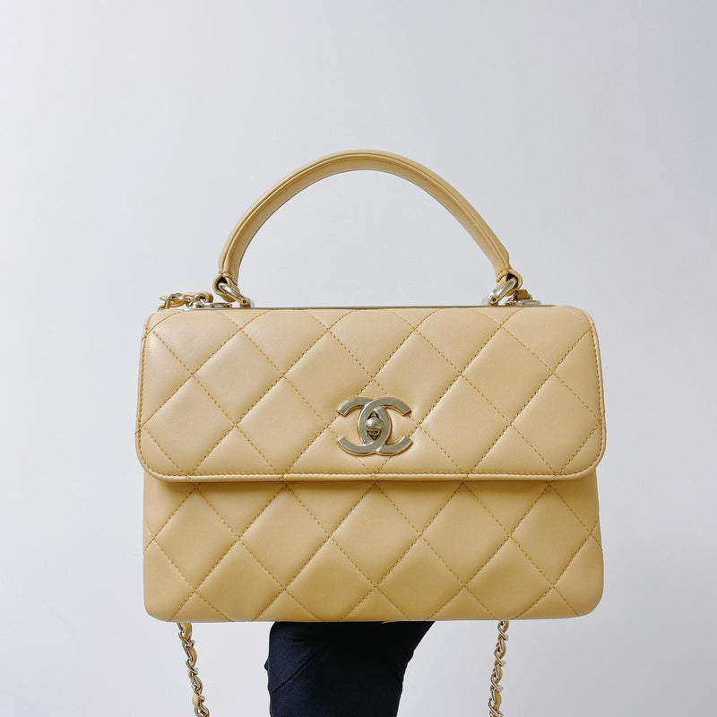 Chanel Small Beige CC Trendy in Lambskin and Gold Hardware Luxury Bags   Wallets on Carousell