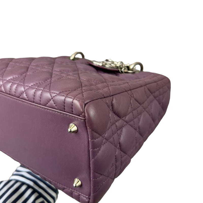 Medium Lady Dior Lambskin Purple SHW