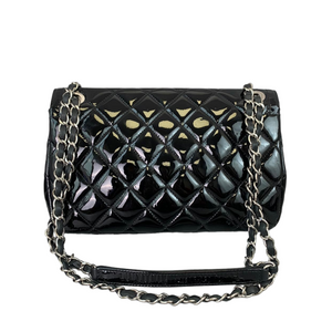 Small rectangle Flap Black Patent SHW