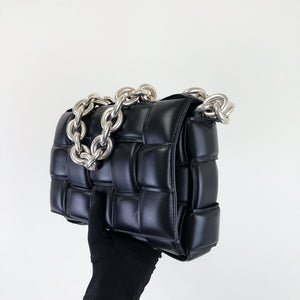 Chain Cassette Bag Leather Black SHW