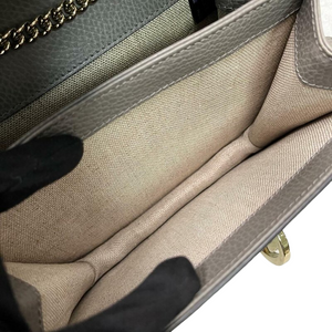 Small Interlocking GG Calfskin Grey GHW