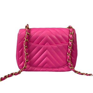 Square Mini Quilted Chevron Pink GHW
