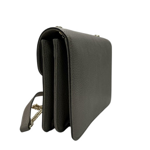 Small Interlocking GG Calfskin Grey GHW