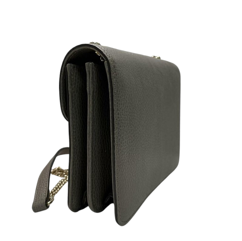 Small Interlocking GG Calfskin Grey GHW