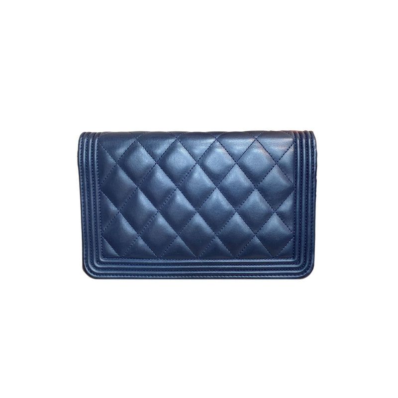 Boy Lambskin WOC Blue SHW