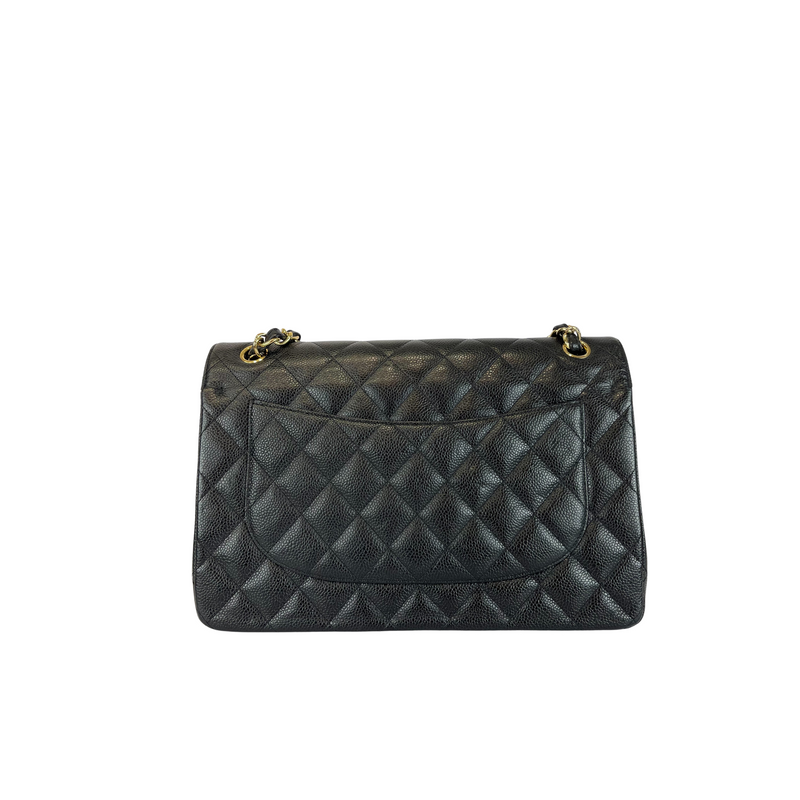 Jumbo Classic Double Flap Caviar Black GHW