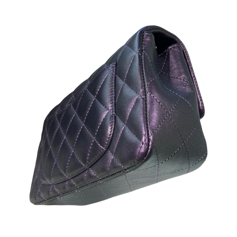 Rectangle Mini Lambskin iridescent Purple SHW