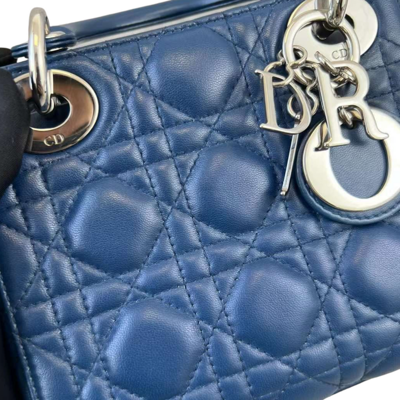 Mini Lady Dior Lambskin Blue SHW