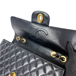 Jumbo XL Flap Lambskin Leather Black GHW