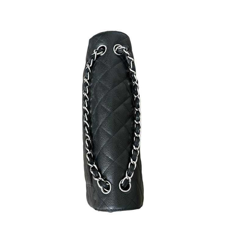 Jumbo Classic Double Flap Caviar Black SHW