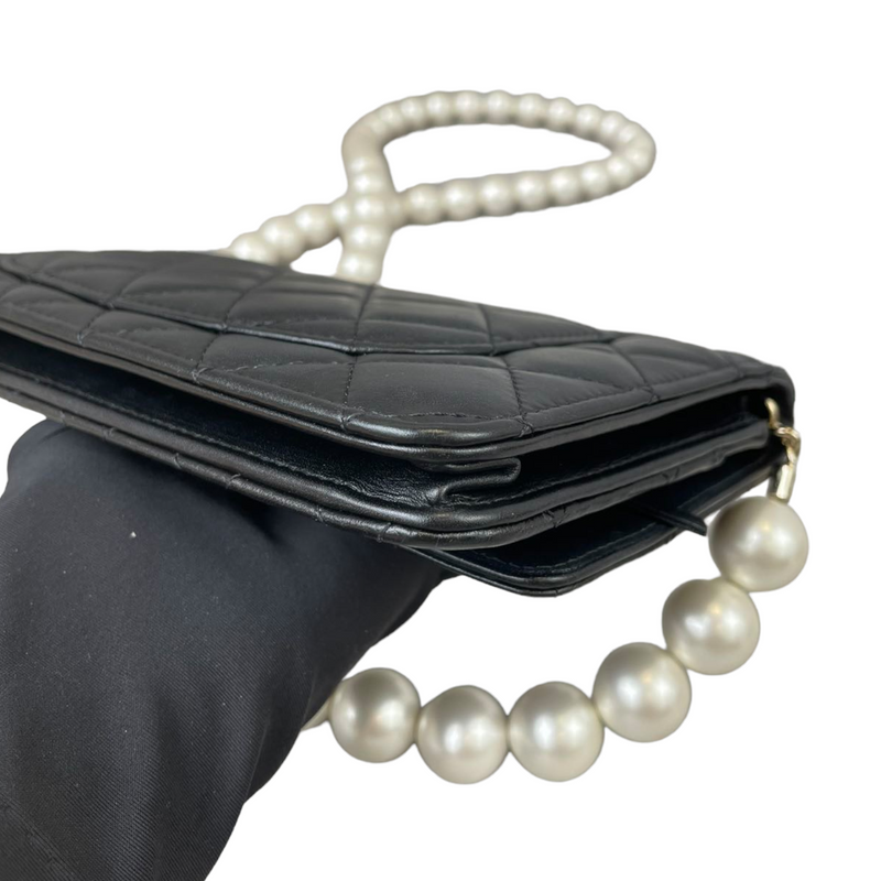 Chanel Timeless WOC Lambskin Black Big Pearls