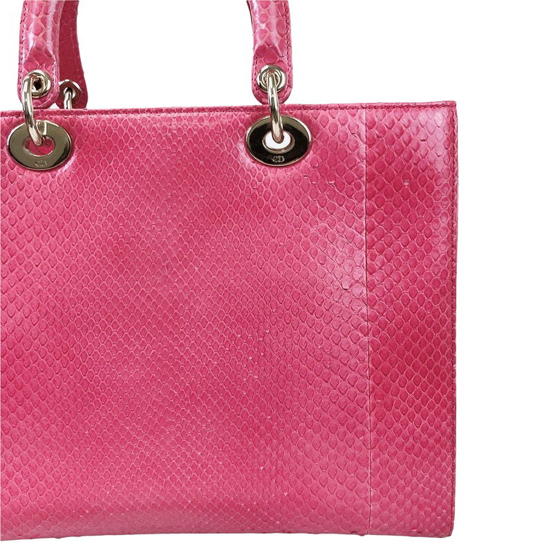 Lady Dior Large Snakeskin Pink LGHW