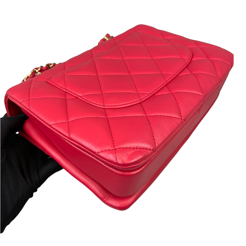 Small Trendy CC Flap Lambskin Red GHW