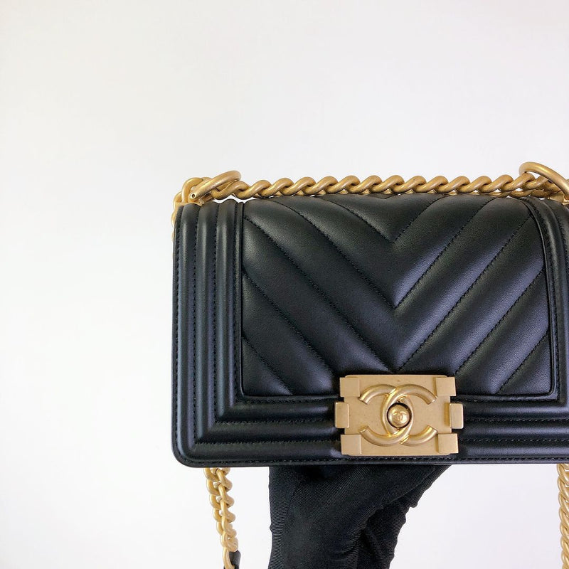 Small Boy Bag Caviar Calfskin Black GHW