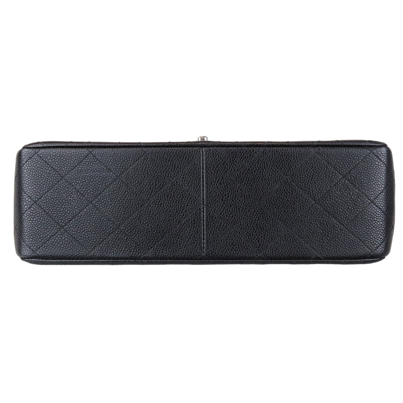 Classic Double Flap Jumbo Black Caviar SHW