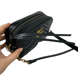 GG Marmont Mini Camera Black GHW