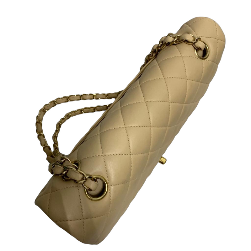 Classic Flap Medium Lambskin Beige GHW
