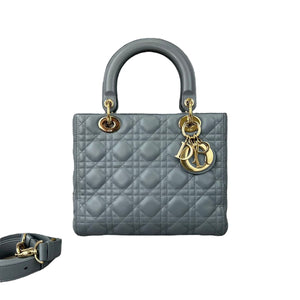 Lady Dior Medium Lambskin Grey GHW