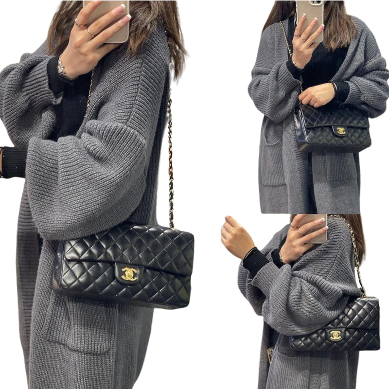 Classic Flap Medium Lambskin Black GHW
