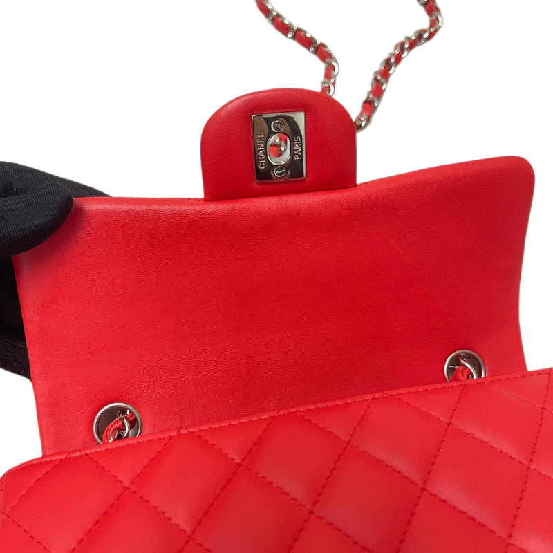 Mini Rectangle Lambskin Red SHW