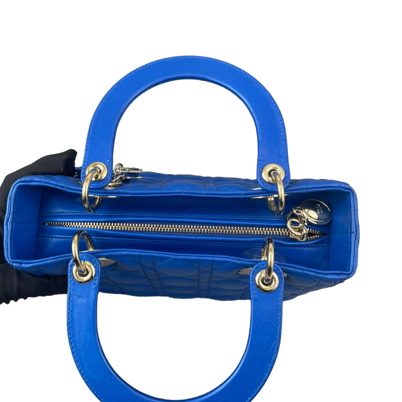 Lady Dior Medium Electric Blue Lambskin GHW