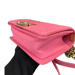 Small Le Boy Caviar Pink GHW